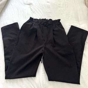 Black paper bag pants